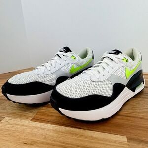 Nike Air Max System Sneakers White Volt‎ Black Athletic Shoes mens Size 9